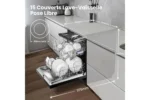 Comfee Lave-vaisselle pose libre FD1535E-DX L60cm 42db avec 15 couverts, 8 programmes, Affichage LED Dark Inox-Énergétique C – Image 3