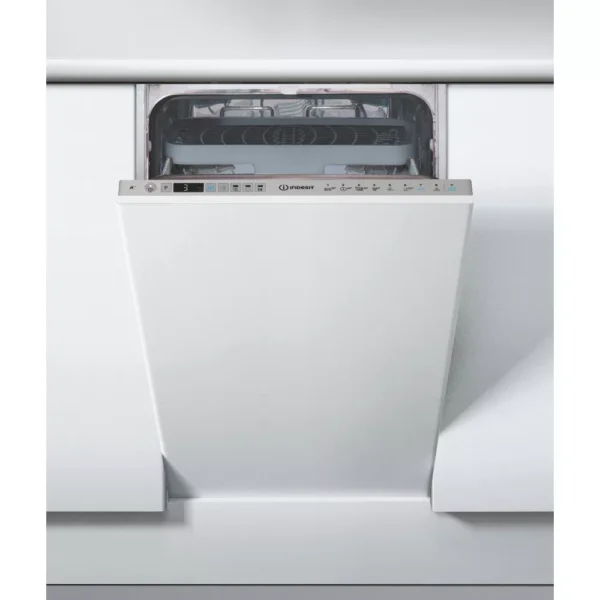 Les points clés Tout encastrable avec panneau de commande invisible L x H x P : 44.8 x 82 x 55.5 cm très silencieux 44 dB – Label énergie E Rangement couverts : Panier Le + : Un plateau à ustensiles et couverts supplémentaires fourni en accessoire.