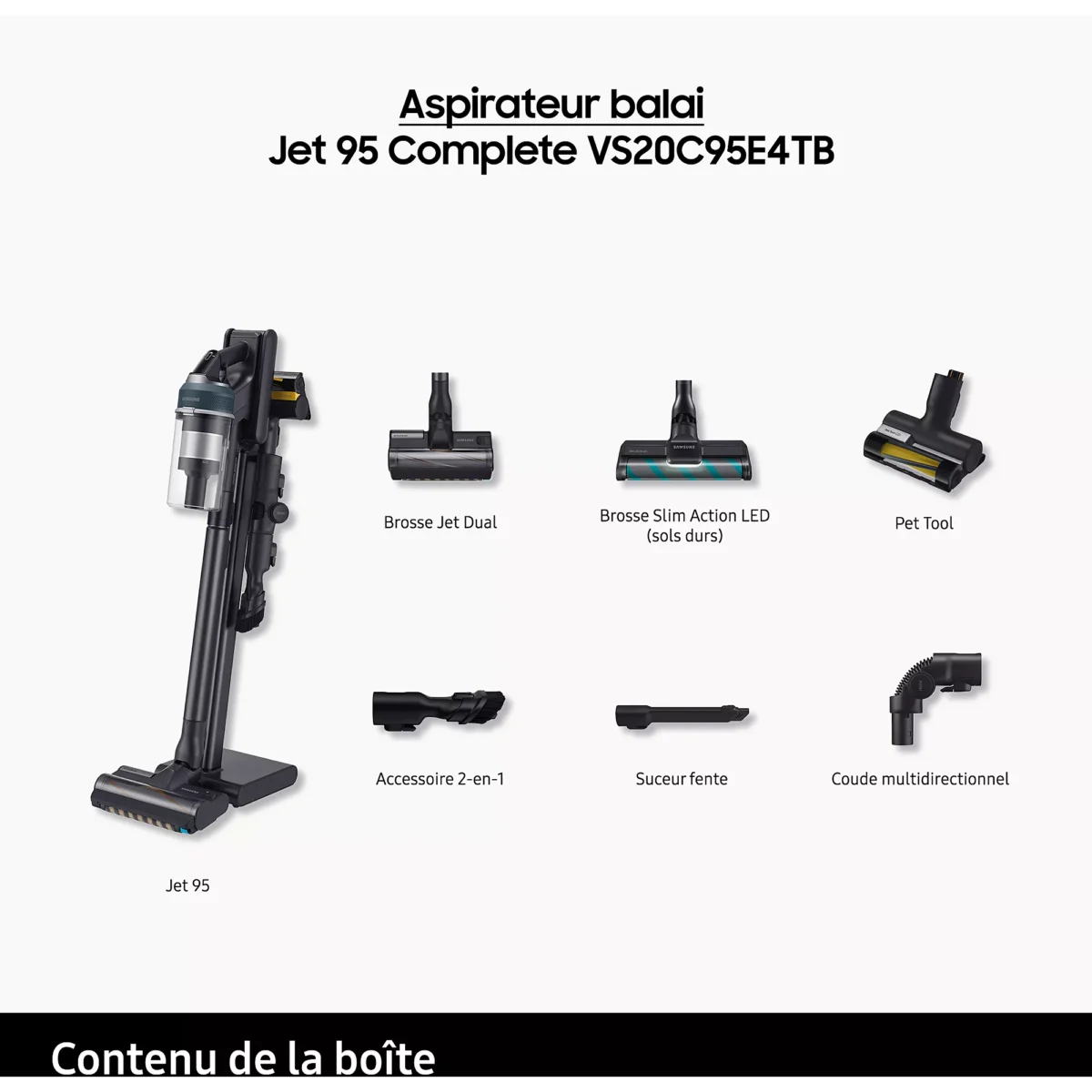Aspirateur balai SAMSUNG Jet 95 Complete VS20C95E4TB – Image 7