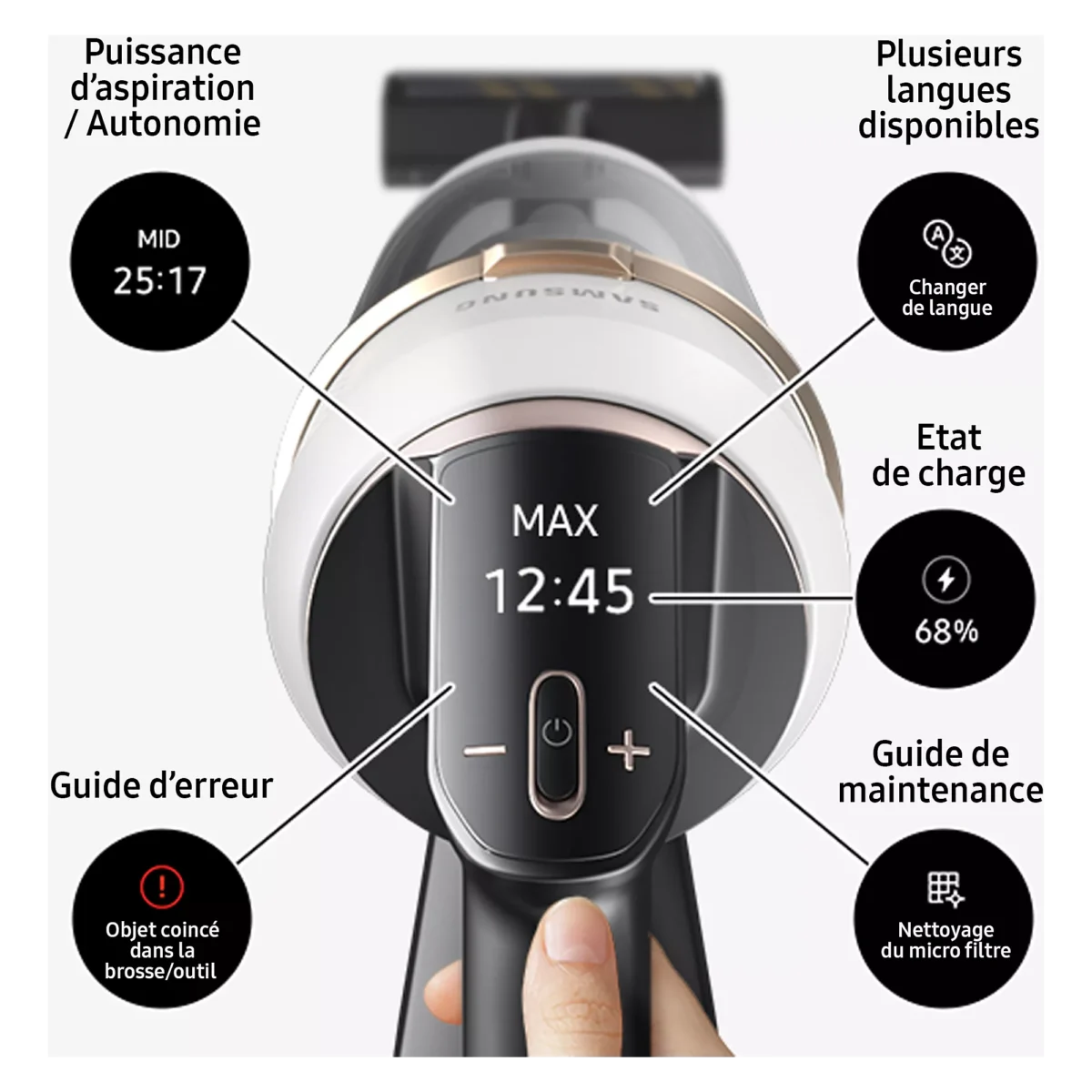 Aspirateur balai SAMSUNG Bespoke AI Jet Lite Complete Extra 2 batteries VS80F28EES – Image 8